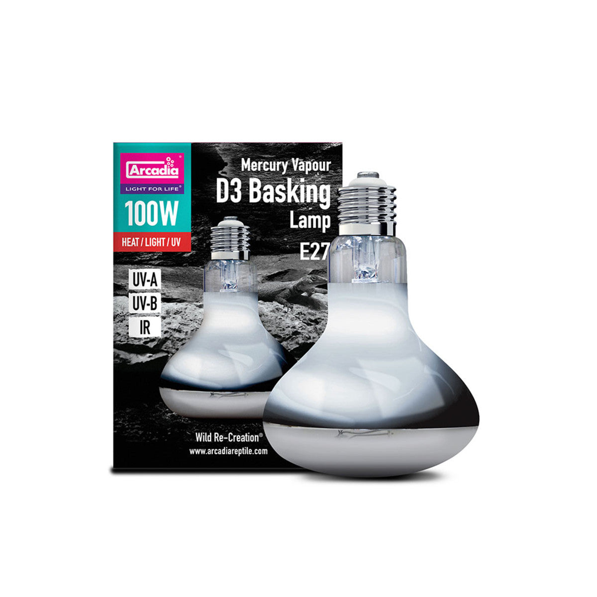 Arcadia MV D3 UV-A/B IR Basking Lamp - 100W