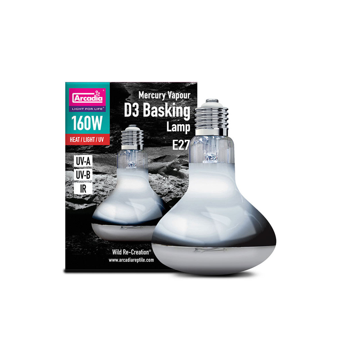 Arcadia MV D3 UV-A/B IR Basking Lamp - 160W